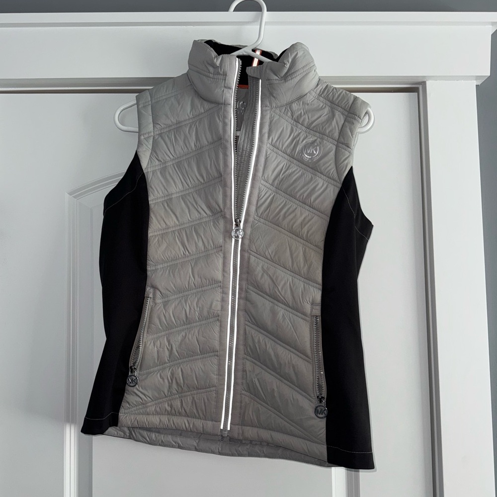 Michael Kors Gray and Black Quilted Vest